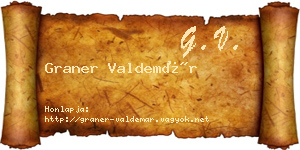 Graner Valdemár névjegykártya